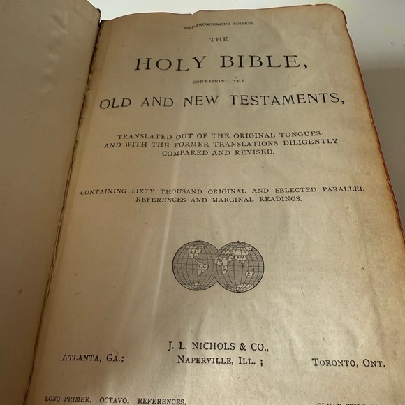 The Holy Bible Self Pronouncing Edition by J. l. Nichols & Company Early 1900’s - Picture 4 of 6
